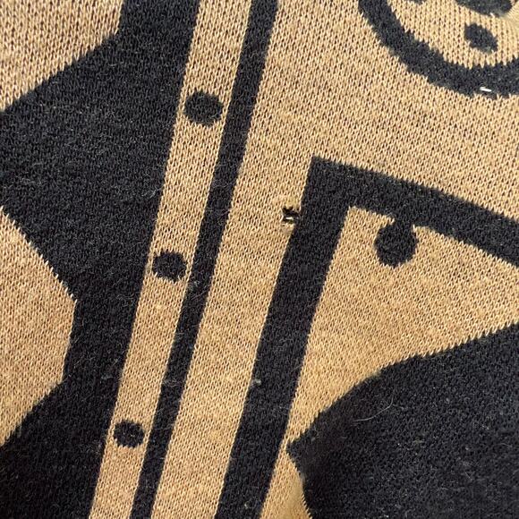 Vintage Top Notch black tan geometric Egyptian print sweater - Picture 6 of 6